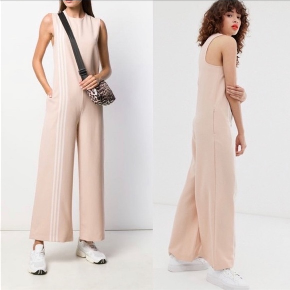 adidas Pants - Adidas TLRD Sleeveless wide leg Jumpsuit cream
